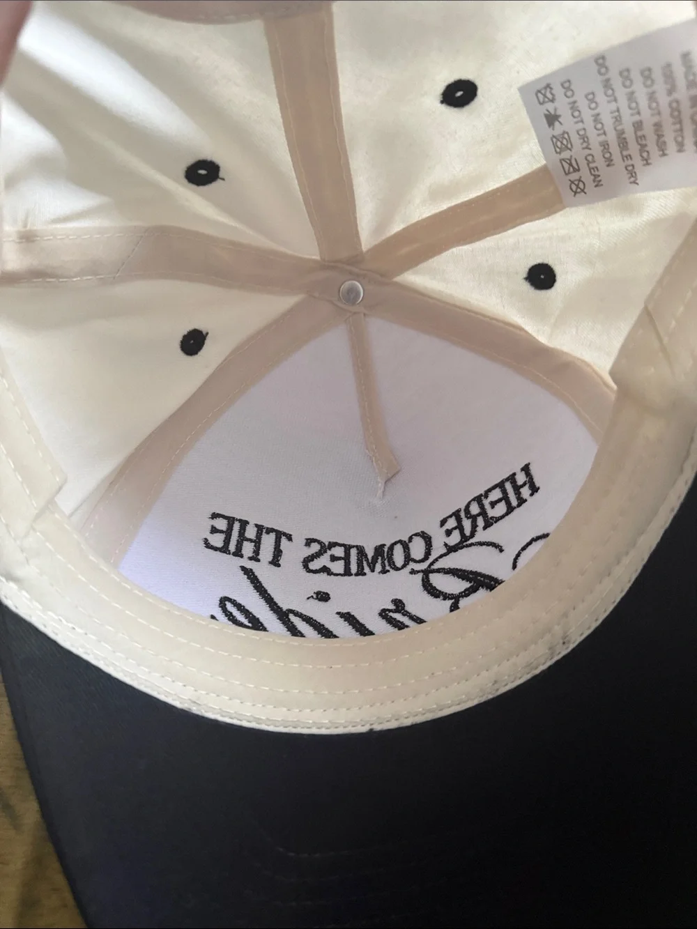 Here Comes The Bride Baseball Cap - White and Black - Unbranded
